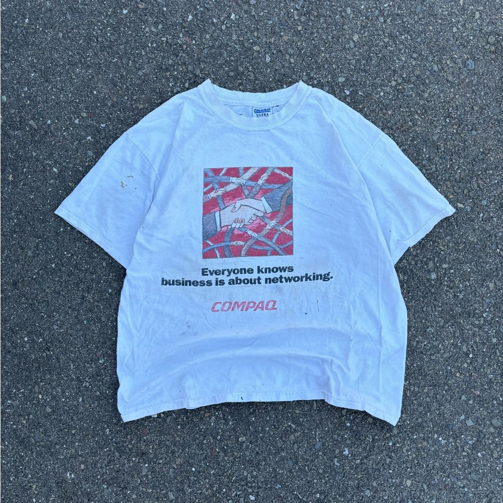 Vintage 90s Compaq Graphic T-shirt Shirt Pullover 🤝